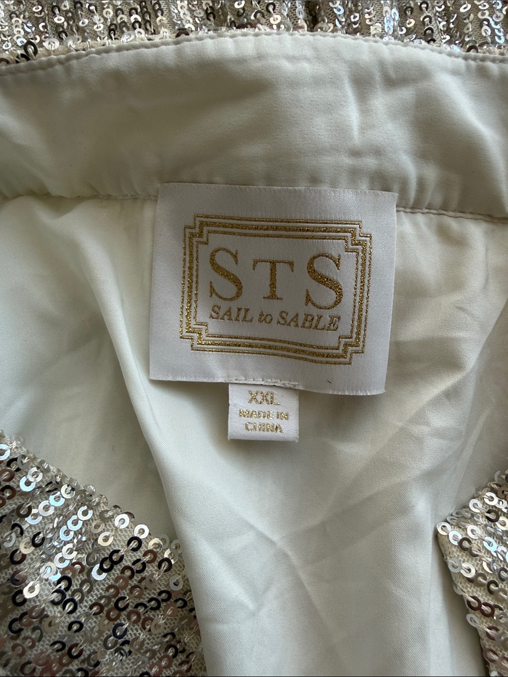 Sail to Sable STS Anne Midi Dress Silver Sequin Size XXL - Picture 10 of 12